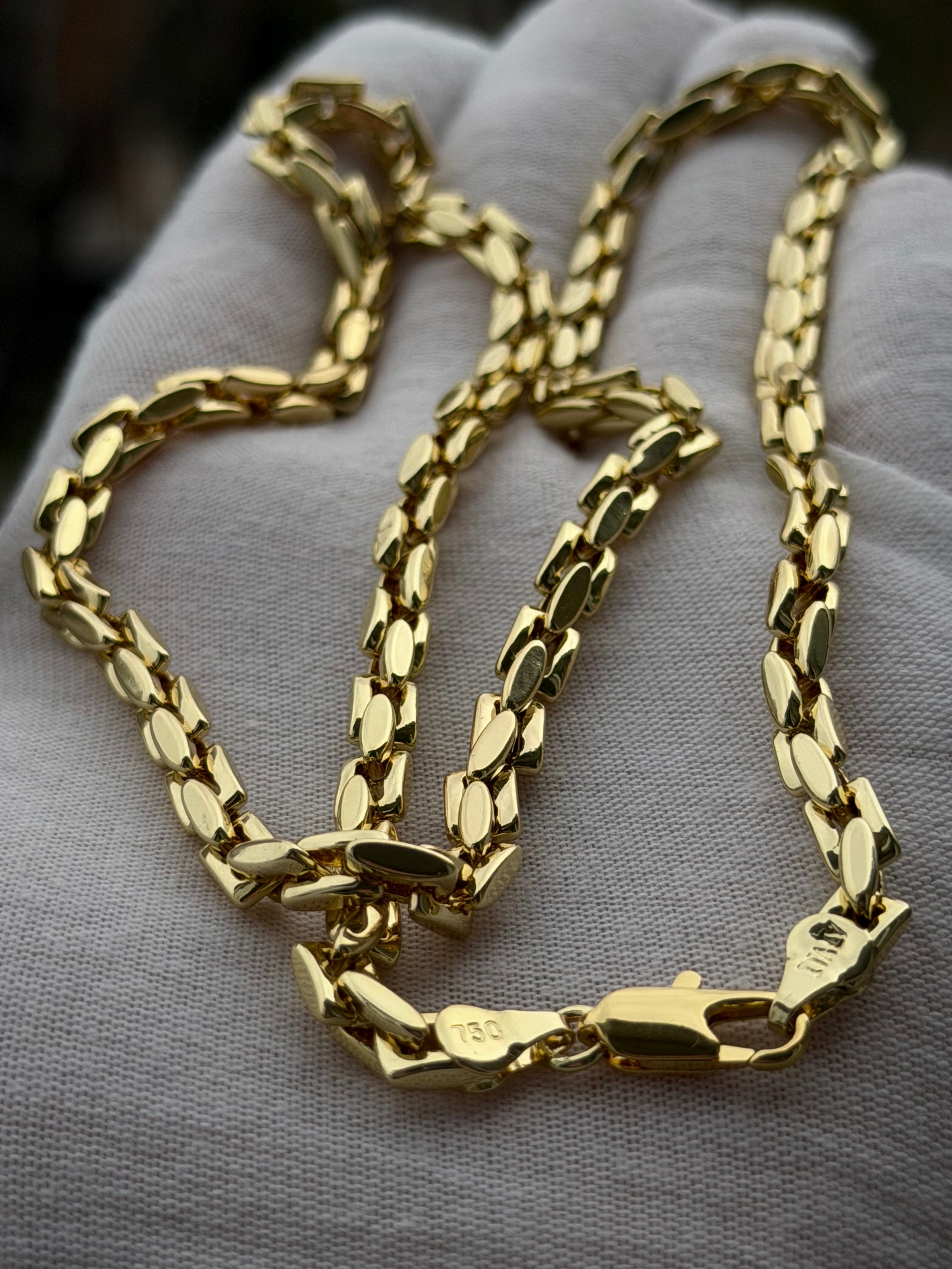 Италиански Златен Ланец с печат 750 от медицинско злато