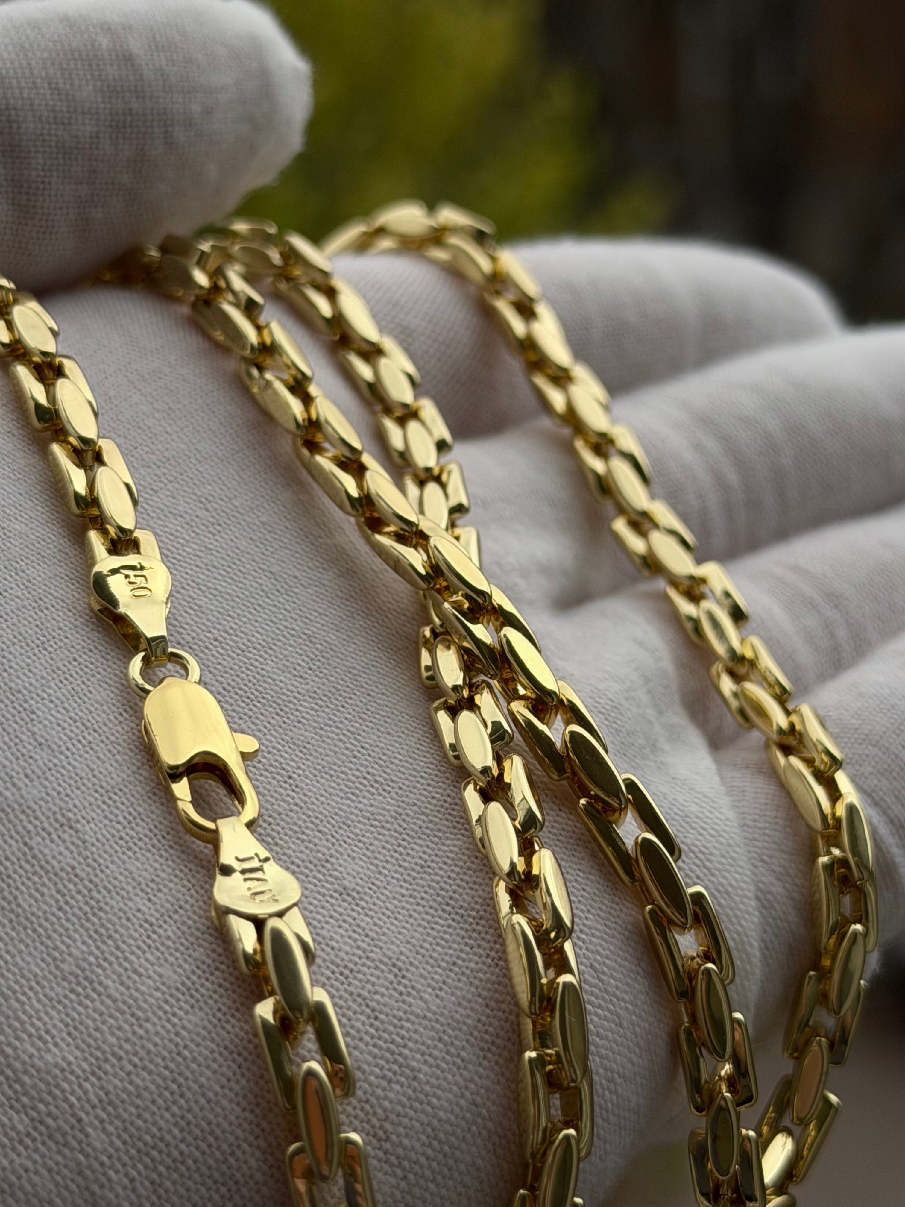 Италиански Златен Ланец с печат 750 от медицинско злато