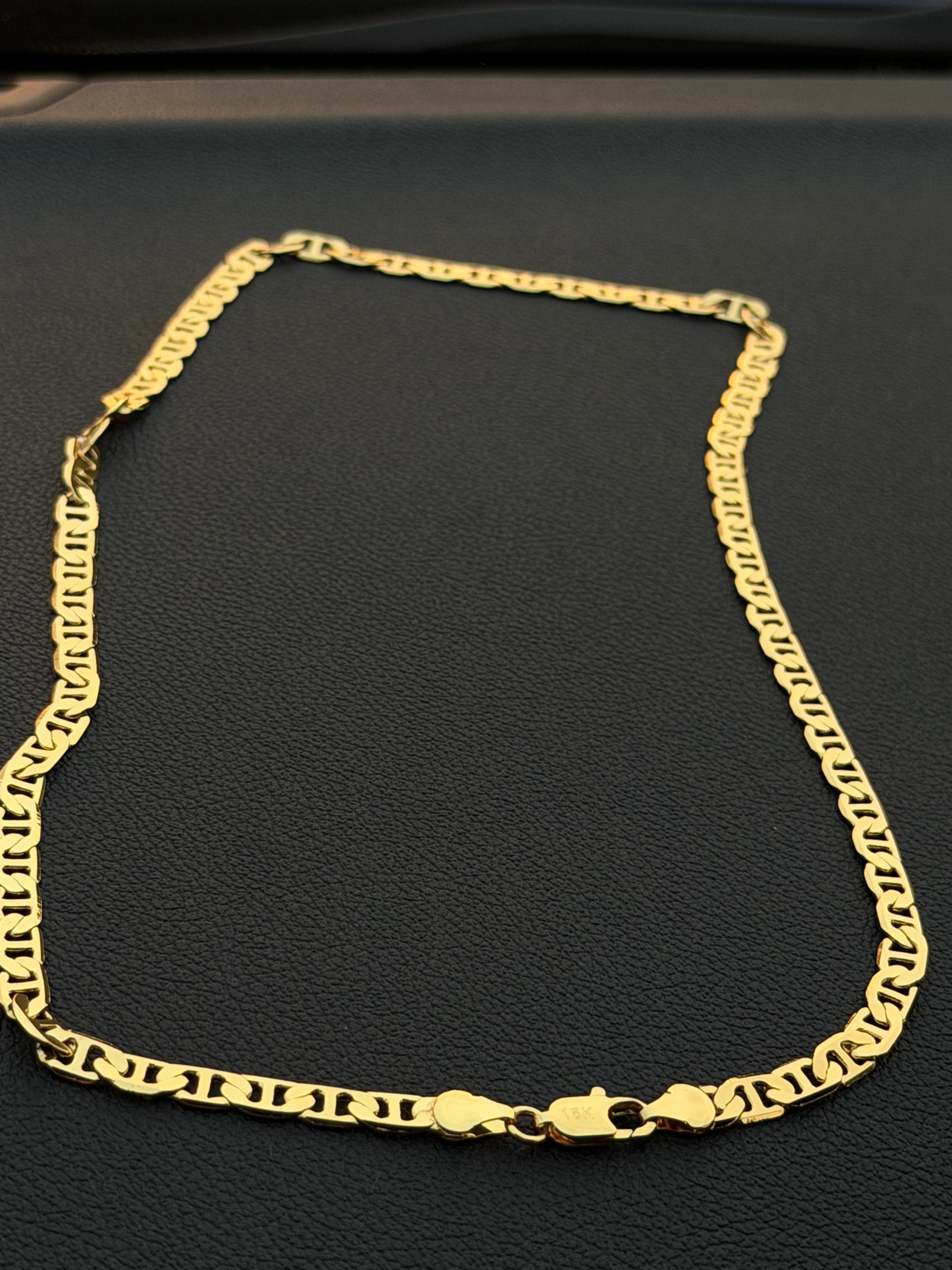 Златен Ланец 18К плоска Византийска Плетка