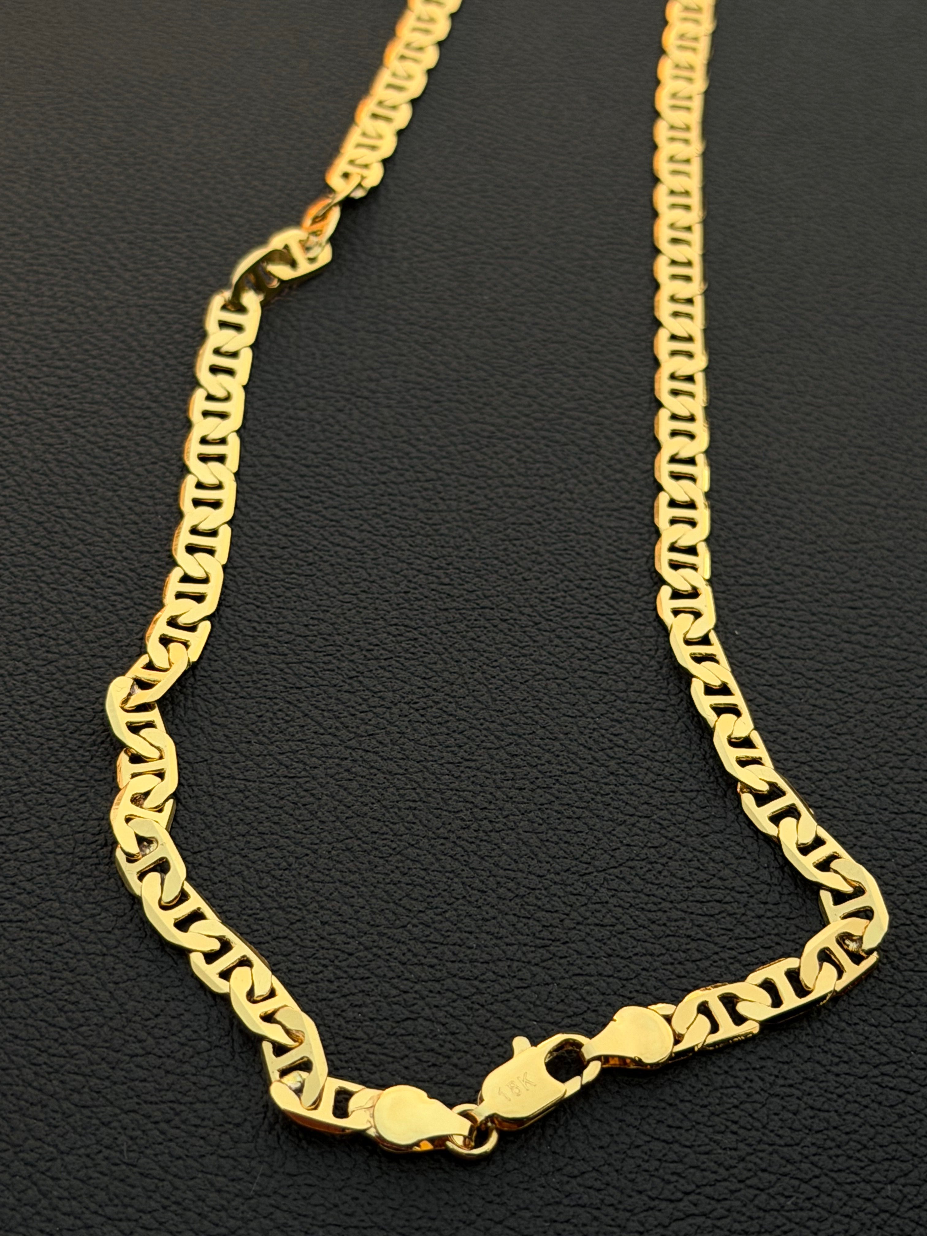 Златен Ланец 18К плоска Византийска Плетка